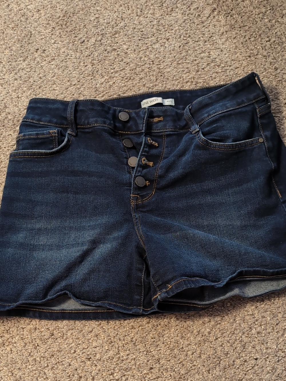 Nine West Dark Blue Denim Shorts (Size 6)